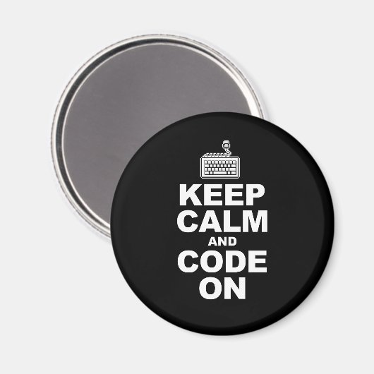 Aimant Restez calme et codez (Recto/Verso)