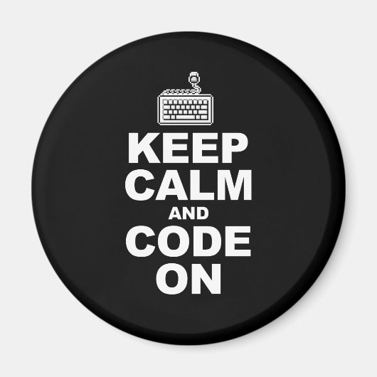 Aimant Restez calme et codez (Devant)