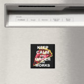 Aimant Restez calme et commandez les oeuvres (In Situ (Lave-vaisselle))