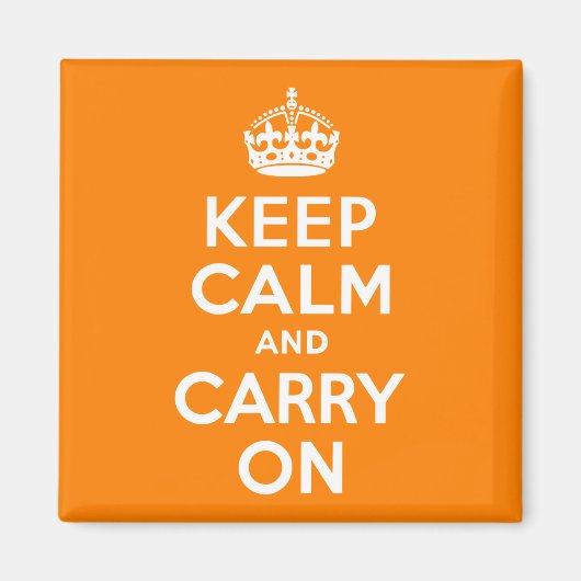 Aimant Restez calme et continuez sur Orange (Devant)