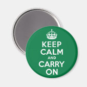 Aimant Restez calme et continuez sur vert (Recto/Verso)