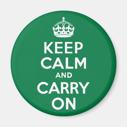 Aimant Restez calme et continuez sur vert (Devant)