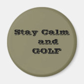 Aimant Restez calme et devis de GOLF (Devant)