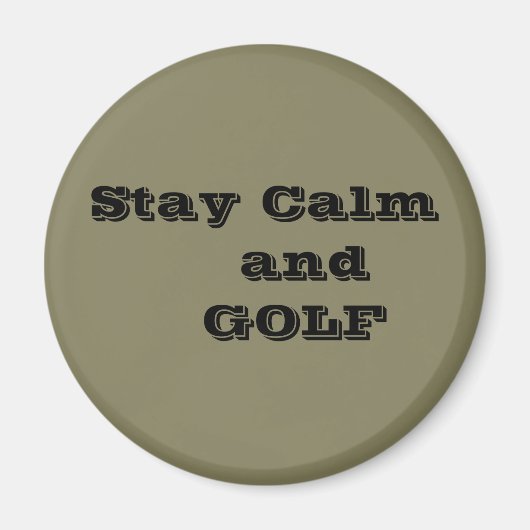 Aimant Restez calme et devis de GOLF (Devant)