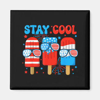 Aimant Restez Cool Popsicle Boys Hommes 4 juillet Drapeau