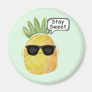 Aimant Restez doux Ananas Cartoon Amusant