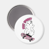 Aimant "Restez Éffrayant" Fantôme sur un skateboard - Coo (Recto/Verso)