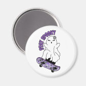 Aimant "Restez Éffrayant" Fantôme sur un skateboard - Coo (Recto/Verso)