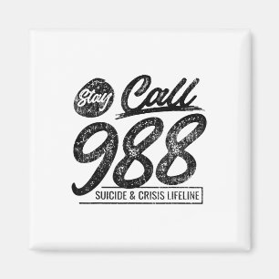 Aimant Restez en ligne 9 8 8 Lifeline pour le suicide et