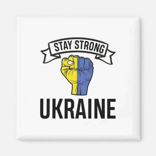 Aimant Restez forts Ukraine - Paix - Liberté (Devant)