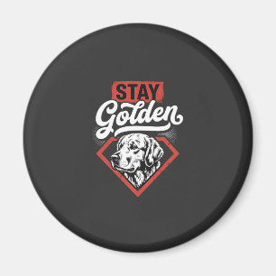 Aimant Restez Golden Golden Retriever Rétro Chien