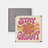 Aimant Restez Groovy (Recto/Verso)