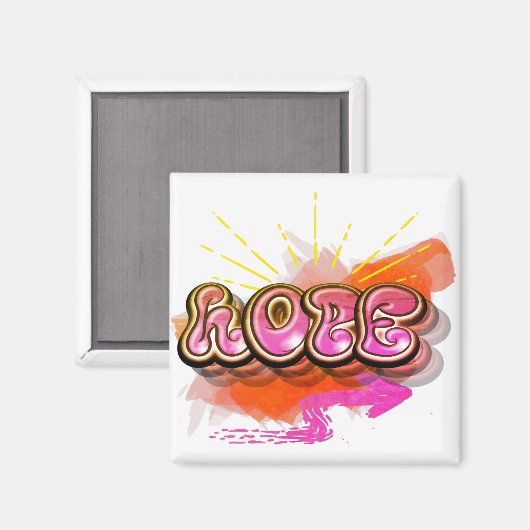 Aimant Restez inspiré Graffiti HOPE Graphisme (Recto/Verso)