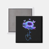 Aimant Restez Sunflower Butterfly Suicide Prevention Awar (Recto/Verso)
