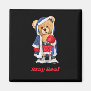 Aimant Restez Véritable Cool Boxing Ours Illustration Gra