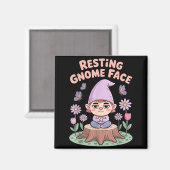 Aimant Resting Gnome Face Cute Funny Christmas Kawaii Car (Recto/Verso)