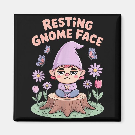 Aimant Resting Gnome Face Cute Funny Christmas Kawaii Car (Devant)