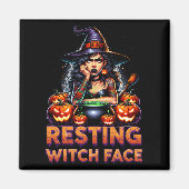 Aimant Resting Witch Face Funny Sarcastic Halloween Rude (Devant)