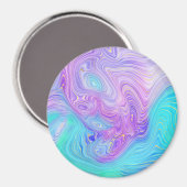 Aimant Résumé Abstrait Aqua Violet (Recto/Verso)