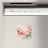 Aimant Résumé Abstrait Rose Teintée Or Sarcelle (In Situ (Lave-vaisselle))