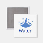 Aimant Résumé d'eau Bleu (Recto/Verso)