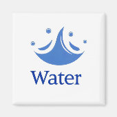 Aimant Résumé d'eau Bleu (Devant)