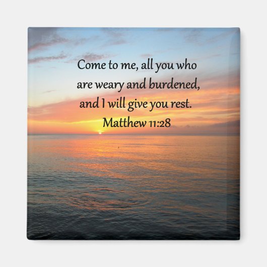AIMANT RETIRER MATTHEW 11:28 SCRIPTURE VERSE SLEVER (Devant)