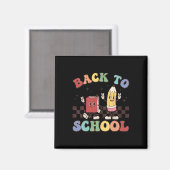 Aimant Retour À L'École Enseignants Garçons Filles Joyeux (Recto/Verso)