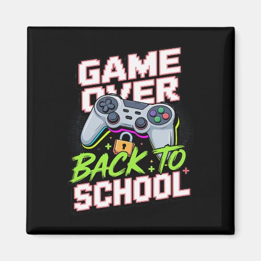 Aimant Retour à l'école Manette de jeu cool drôle vidéo j (Devant)