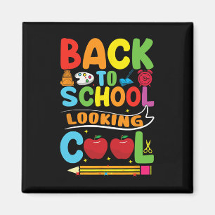 Aimant Retour À L'École Premier Jour De L'École Enseignan