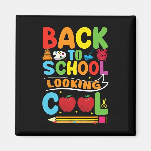 Aimant Retour À L'École Premier Jour De L'École Enseignan (Devant)
