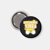 Aimant Retour À L'École Vibes De 5E Année Chemise Premier (Recto/Verso)