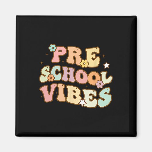 Aimant Retour À L'École Vibes De L'École Préscolaire Retr (Devant)
