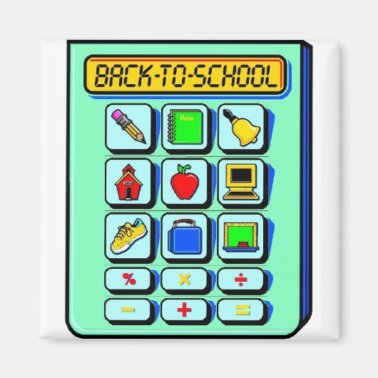 Aimant Retourner À L'École Calculatrice (Devant)