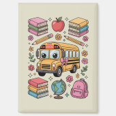 Aimant Retourner à l'école Coquette Enseignant Maternelle (Recto)