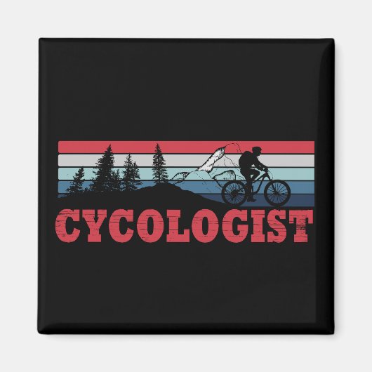 Aimant Retraite de cyclisme drôle - Cycologue (Devant)