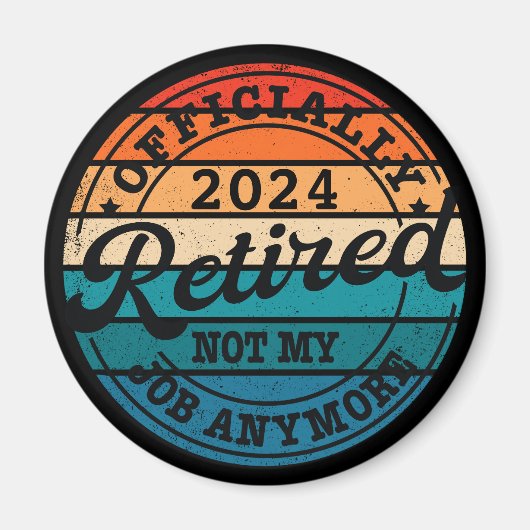 Aimant Retraite personnalisée officiellement à la retrait (Devant)