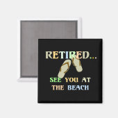 Aimant Retraité - Voir à la plage - Hommes (Recto/Verso)