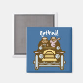 Aimant Retraité : Voiture Vintage (Recto/Verso)