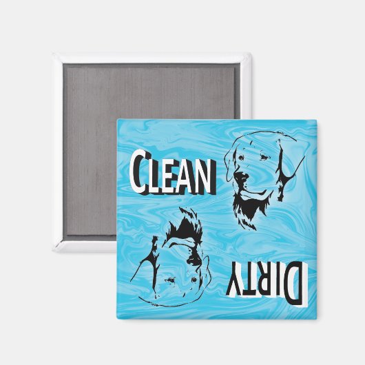 Aimant Retriever Chien Nettoyer Lave-vaisselle sale Rever (Recto/Verso)