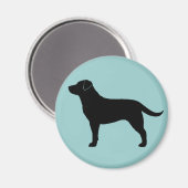 Aimant Retriever du Labrador (Noir) (Recto/Verso)