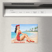 Aimant Retro 1950s Art Deco Beach Souvenir (In Situ (Lave-vaisselle))