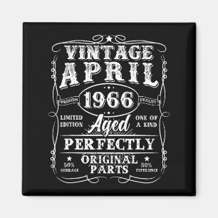 Aimant Rétro 60 ans avril 1966 vintage 60e anniversaire