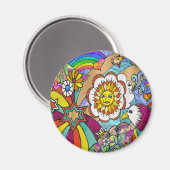 Aimant Retro 60s Psychedelic Sunshine Aigle Cadeaux (Recto/Verso)