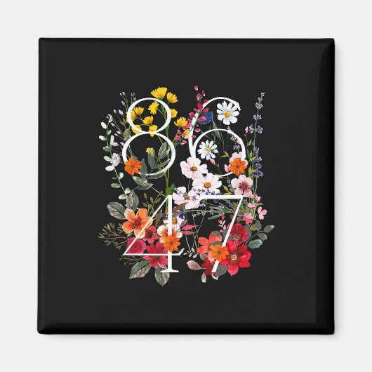 Aimant Retro 8647 Floral Anti Trump Liberal Political (Devant)