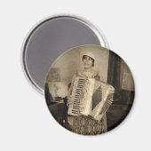 Aimant Retro Accordion Girl (Recto/Verso)