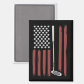 Aimant Retro American Flag Golf Golfer Funny Golf Club (Recto/Verso)