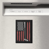 Aimant Retro American Flag Golf Golfer Funny Golf Club (In Situ (Lave-vaisselle))