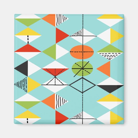 Aimant Retro Arlequin Motif (Devant)