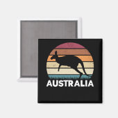 Aimant Retro Australian Animal saut Kangaroo (Recto/Verso)